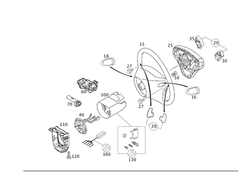 Steering Wheel and Steering Wheel Lock for 2002 Mercedes-Benz C320 #0