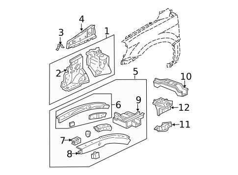 Structural Components & Rails for 2004 Honda Pilot #0
