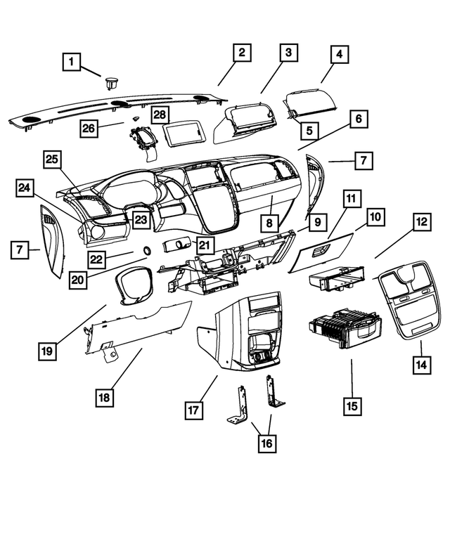 5028738AB - Interior Trim: Instrument Panel Cap for Mopar Image image