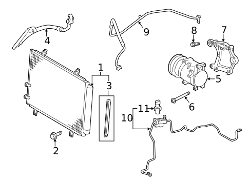 Condenser, Compressor & Lines for 2013 Toyota Camry #0
