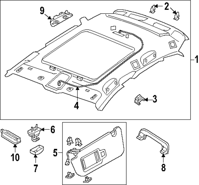4KE857551D8LG - : Sun-Visor for Audi Image