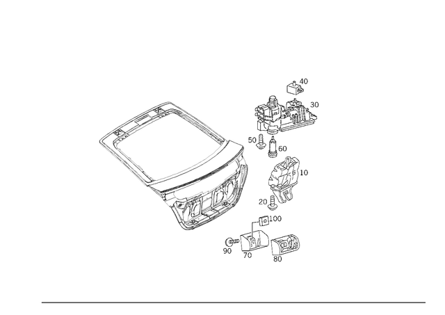 2037400235 - Rear-End Door: Lock for Mercedes-Benz Image image