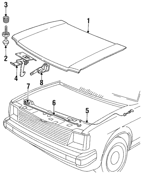 Hood & Components for 1984 Isuzu I-Mark #0