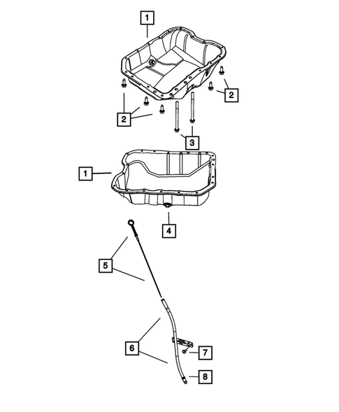 Engine Oiling, Oil Pan and Indicator (Dipstick) for 2011 Dodge Caliber #0