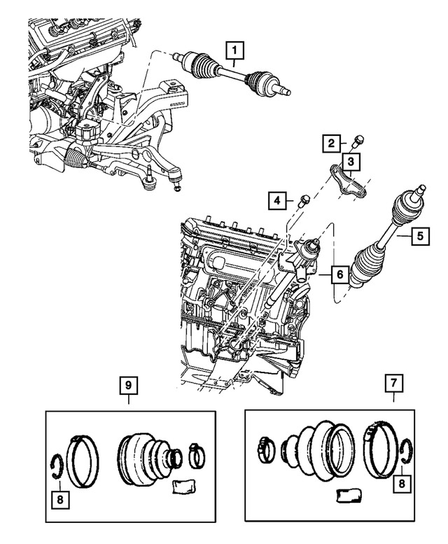 6101982 - All Wheel Drive; Differential and Drive Line: Hex Head Screw And Washer, Mounting for Mopar Image