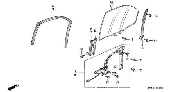 Rear Door Glass for 1995 Honda Accord #0