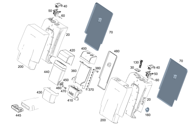 2479203903 - Rear Seat Bench: Padding, Rr Seat Backrest for Mercedes-Benz: GLB250, GLB35 AMG Image image