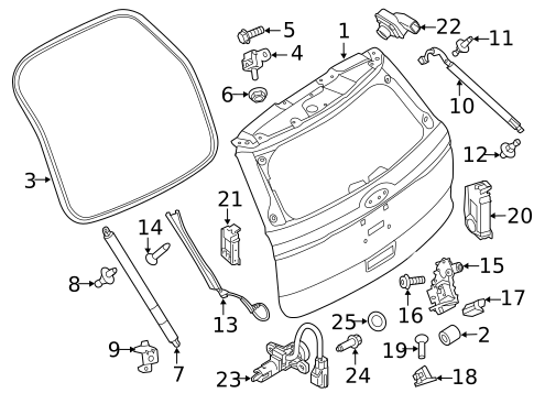 Lift Gate for 2017 Ford Police Interceptor Utility #0