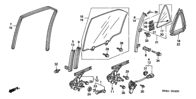 Rear Door Windows for 2002 Honda Accord #0