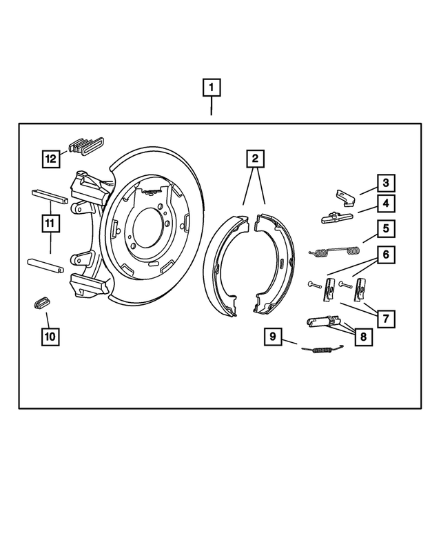 5093332AB - : Parking Brake Shoe And Lining Kit for Mopar Image