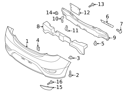 Bumper & Components - Rear for 2014 Hyundai Accent #0