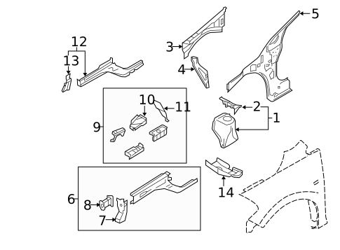 Structural Components & Rails for 2011 Nissan Versa #0