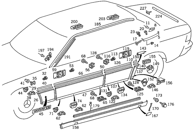 5989818511 - Covering and Lining: Spec. Adhesive Tape for Mercedes-Benz: 190, 190D, 190E, 200, 200D, 260E, 280E, 300CE, 300D, 300E, 300SD, 300SL, 300TD, 300TE, 400E, 400SE, 400SEL, 500E, 500SEC, 500SEL, 500SL, 600SEL, 600SL, S420 Image image