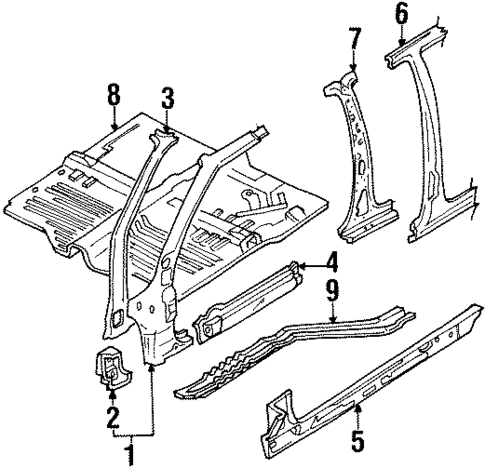Hinge Pillar for 1997 Ford Escort #1