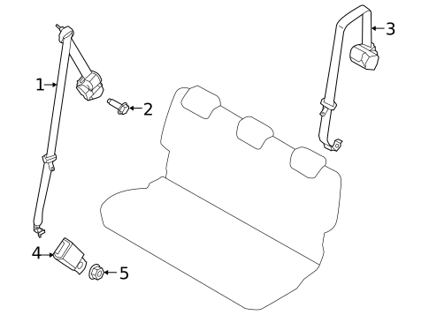 Second Row Seat Belts for 2019 Ford Transit Connect #0