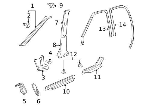 Interior Trim - Pillars for 2003 Suzuki Grand Vitara #0