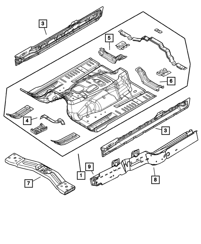 56052086AC - : Front Seat Retention Cross-Member, Right for Mopar Image