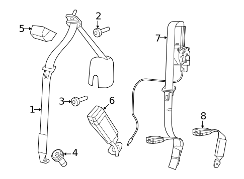 Seat Belt for 2023 Jeep Gladiator #0
