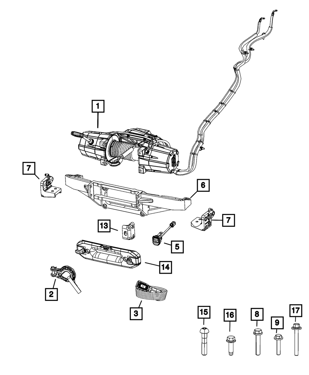 Winch Bracket, Left - Mopar (68349988AB)