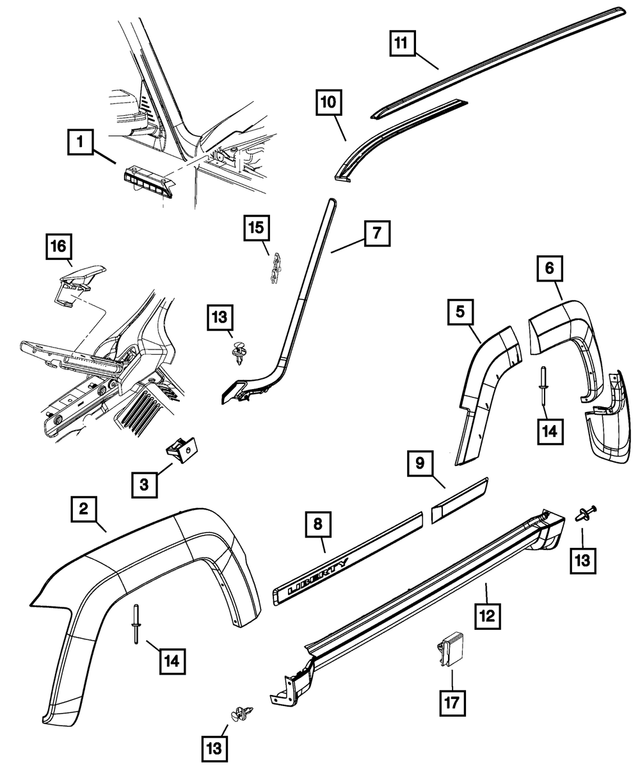 1SU75XS9AA - : Rear Door Molding, Left for Mopar Image