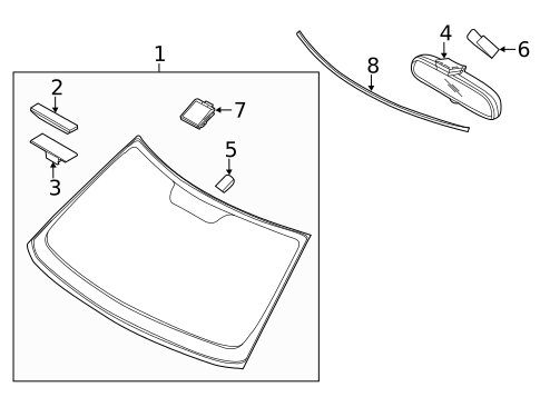 Glass - Windshield for 2015 Kia Soul EV #0