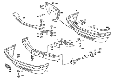 Front Bumper for 1991 Mercedes-Benz 560SEC #1