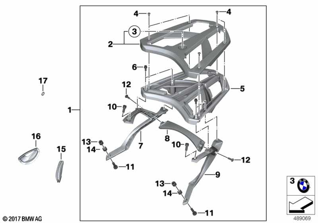 46717717070 - Luggage &amp; Storage: Fillister Head Screw - M8X20mk for BMW-Motorrad Image