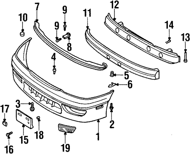 83686162H - Body: Bumper Cover Screw for INFINITI: G20 Image