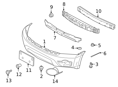 Bumper & Components - Front for 2011 Mitsubishi Endeavor #0