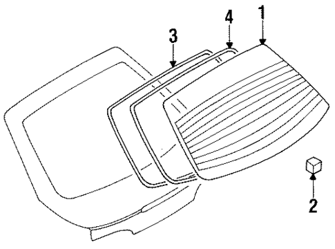 Glass - Lift Gate for 1992 Nissan NX #0