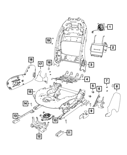 Front Seats - Adjusters, Recliners, Shields and Risers for 2021 Jeep Cherokee #3