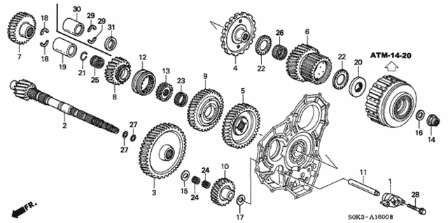 5AT Countershaft for 2001 Acura TL #0