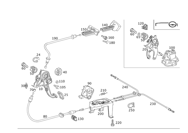 211420258564 - : Brake Cable for Mercedes-Benz: E320 Image