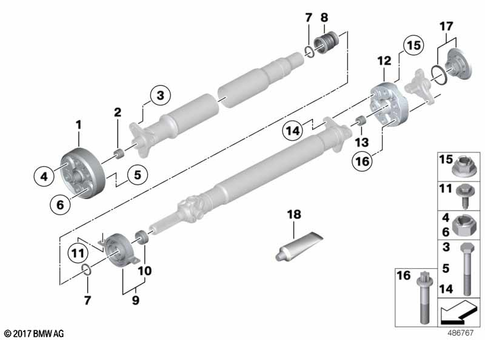 Prop Shaft, Single Components for 2012 BMW 650iX #0