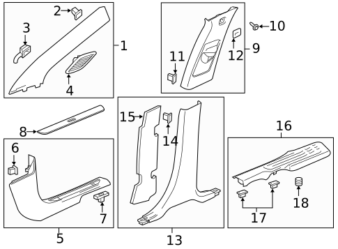 Interior Trim - Pillars for 2022 Cadillac XT6 #0