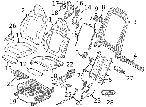 Passenger Seat Components for 2019 Mini Cooper Clubman #1
