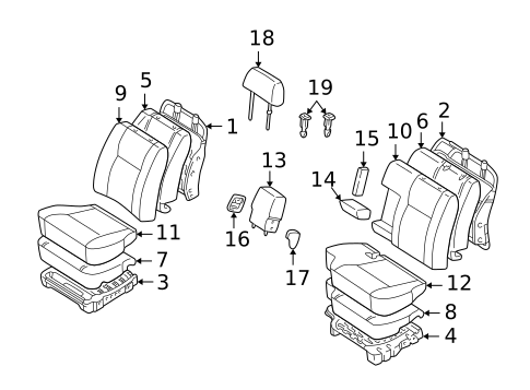 Front Seat Components for 1999 Toyota Tacoma #0