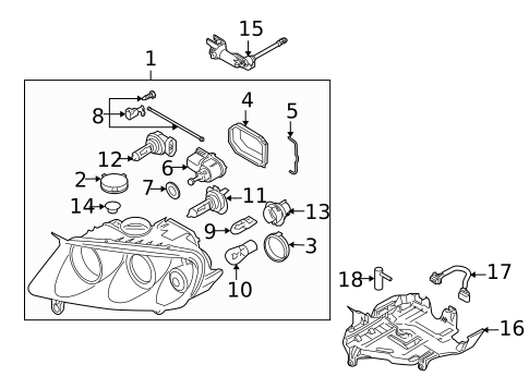 Headlamp Components for 2007 Volkswagen Touareg #2