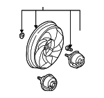 12463002 - Cooling System: Fan Assembly for Cadillac: DeVille, Seville | Oldsmobile: Aurora | Pontiac: Bonneville Image