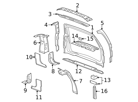 Rear Body for 2008 GMC Yukon #0