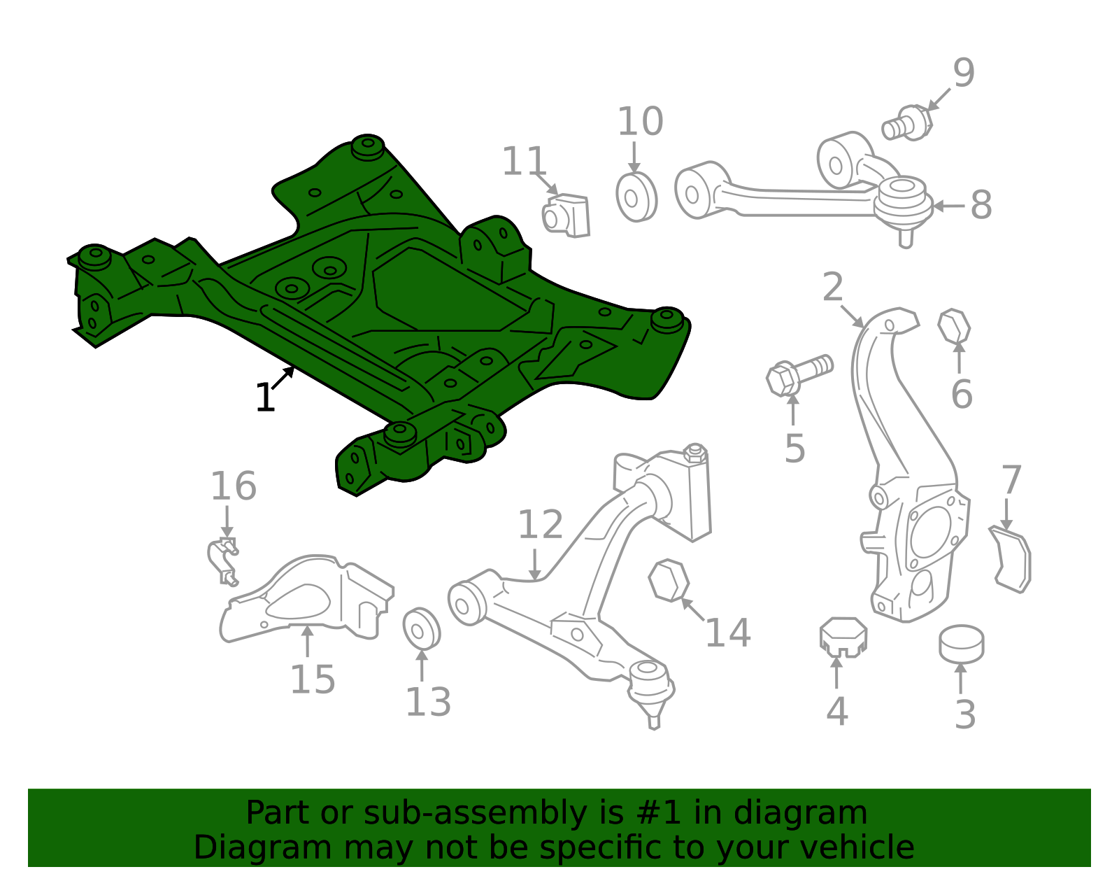 Genuine Cross-Member (R35 GT-R) - 54401-62B0B | NissanParts.cc