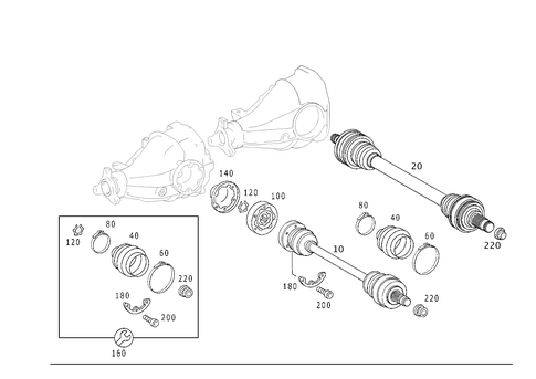 Axle Shaft for 1999 Mercedes-Benz E430 #1