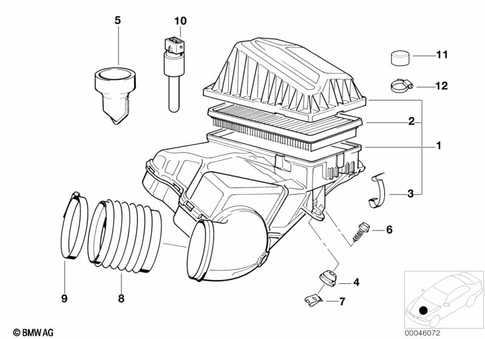 Intake Muffler for 1994 BMW 850Ci #0