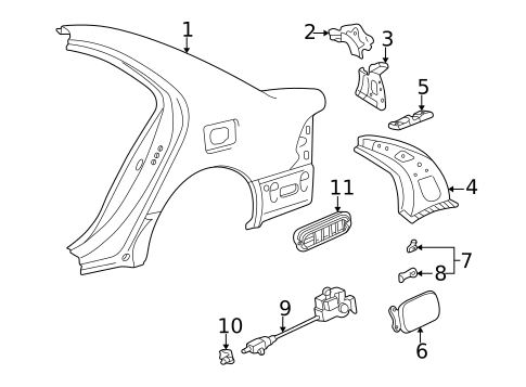 Quarter Panel for 2002 Lexus LS430 #0