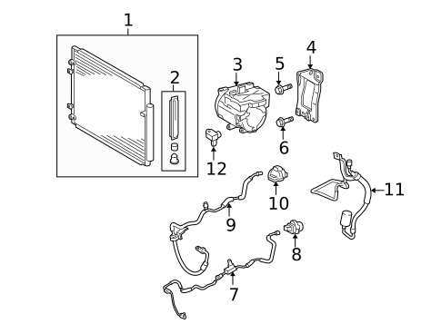 Condenser, Compressor & Lines for 2008 Lexus RX400h #0