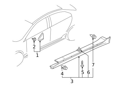 Exterior Trim - Pillars for 2017 Mitsubishi Lancer #0