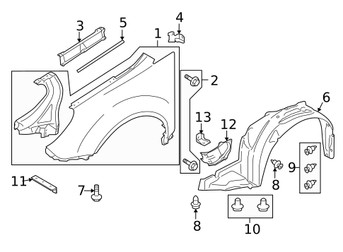 Fender & Components for 2007 Subaru B9 Tribeca #0