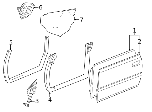 Door & Components for 1999 Lexus ES300 #0