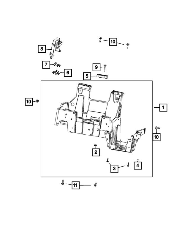 68446920AA - : Battery Tray Spacer for Mopar Image