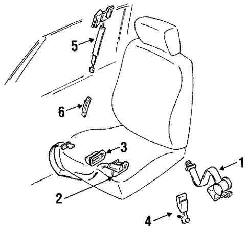 Front Seat Belts for 1989 Nissan Sentra #1